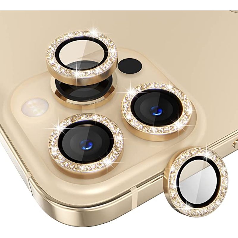 GENERICO - Protector Lente de Cámara Diamond Dorado IPhone 13 Pro/13 Pro Max
