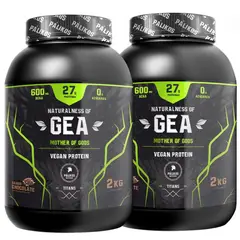 PALIKOS FITNESS - 2 proteína veganas Gea 2 kg chocolate (4 kilos en total/120 servicios)