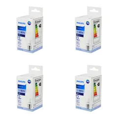 PHILIPS - Pack 4 Ampolletas EcoHome Led bulbo 12W Luz Fria 950 LM
