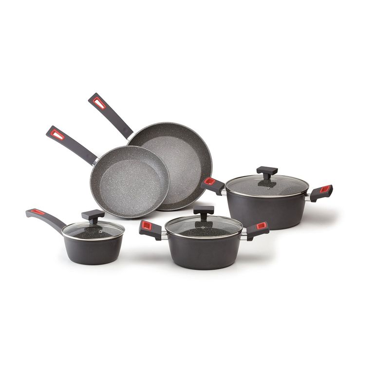 Set 8pzs Ollas 16-20-24 + Sarten 24-28 +3 Tapas Viva