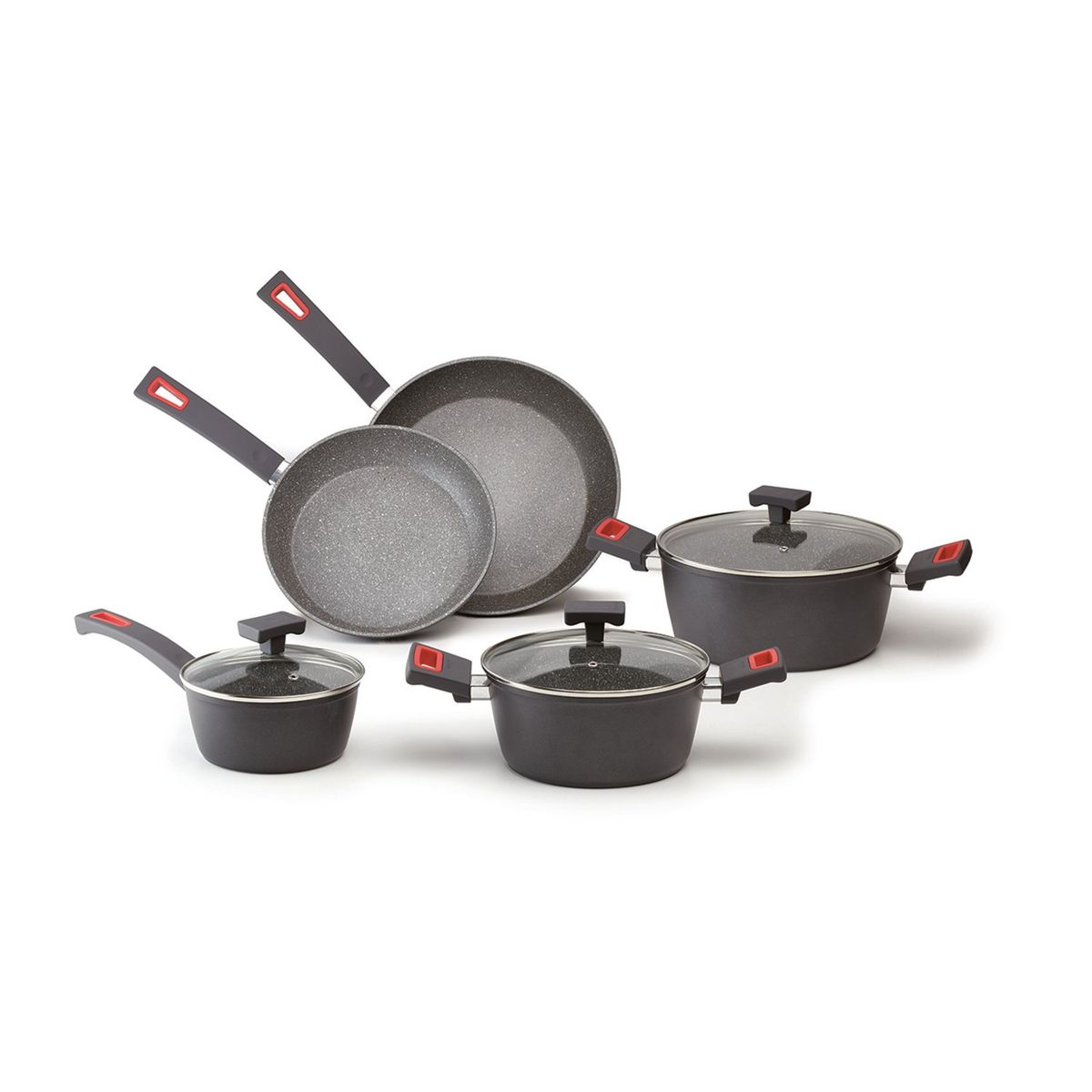 GHIDINI - Set 8pzs Ollas Ø16-20-24 + Sarten Ø24-28 +3 Tapas Viva