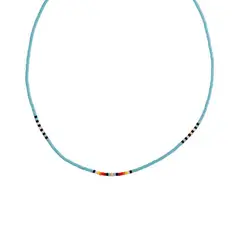 ZAZU - Choker Chenoa Turquesa con Mostacillas Bañadas en Oro