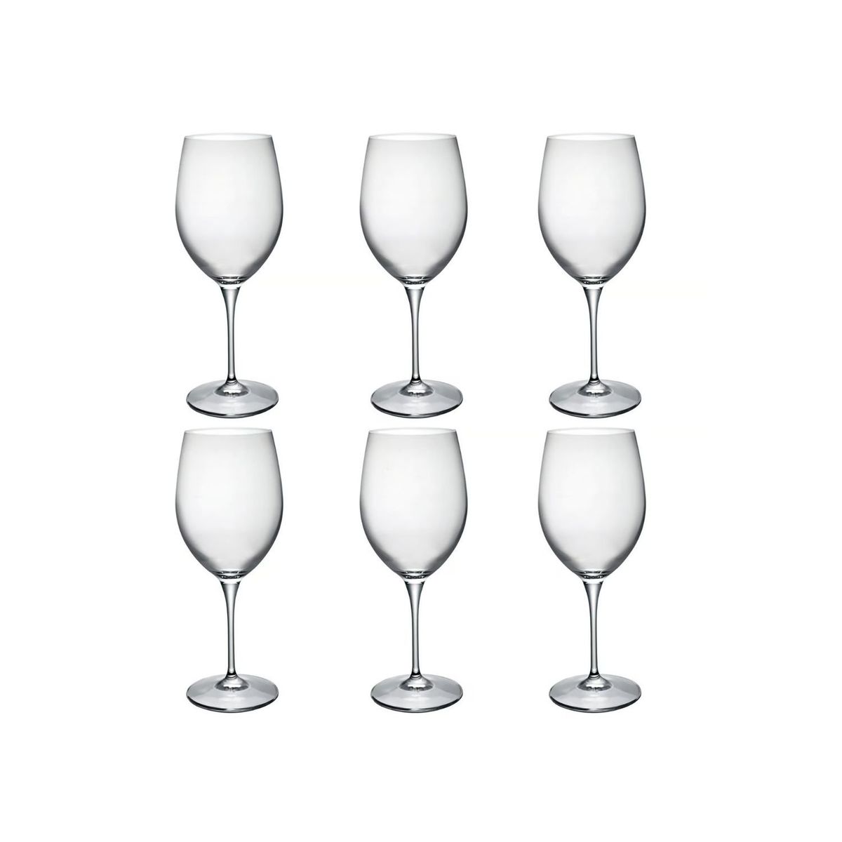 GENERICO - Set 6 Copas Vino Chard Premium Vidrio Italiano Bormioli Rocco