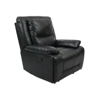 Bergere Reclinable Beckett con Efecto Mecedor y Cuero Sintético - Negro