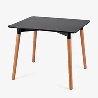 Mesa Cuadrada de Comedor Eames 80x80cm Negra