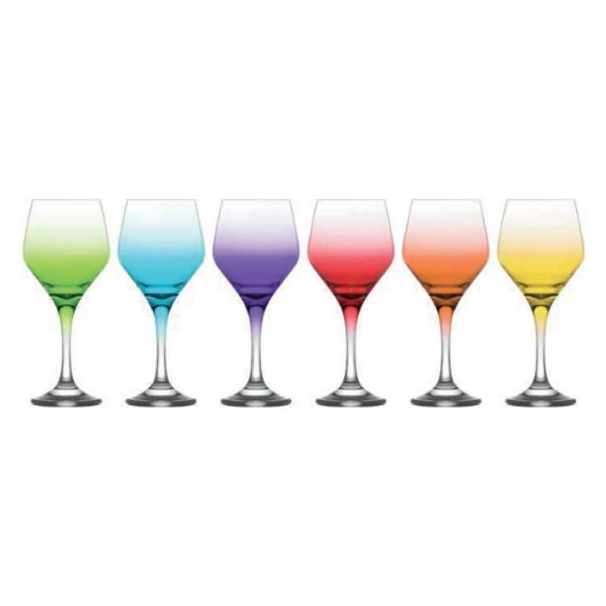 LAV - Set 6 Copas de Vino Colores Ella LAV Vidrio Turco