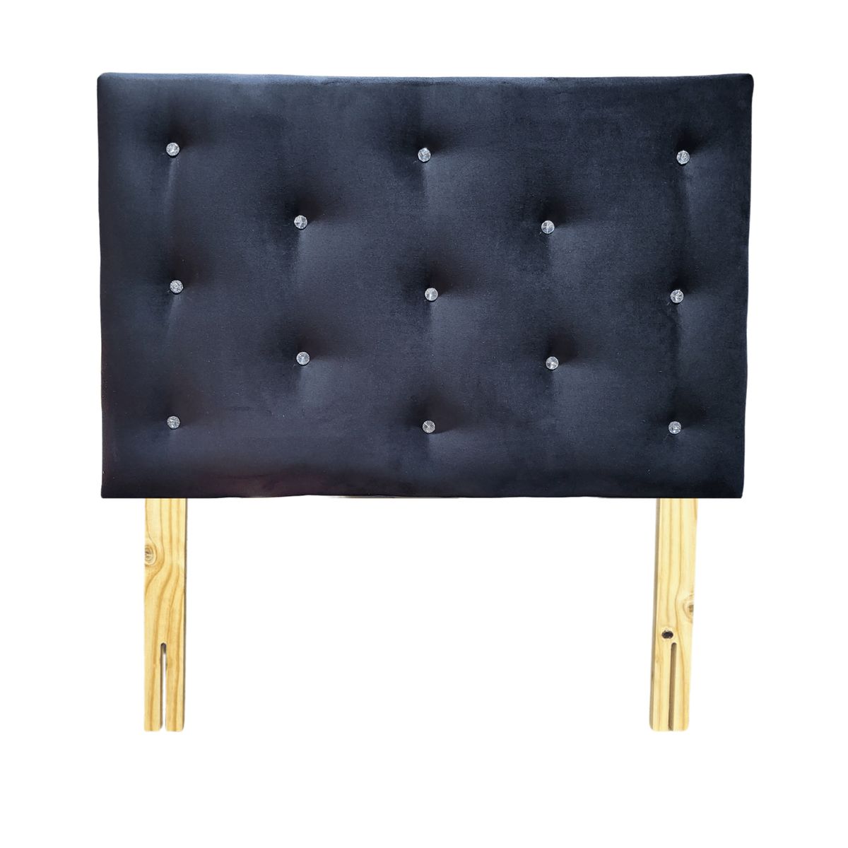 GENERICO - Respaldo 1 Plaza Negro Felpa Diamante Muebles Rimar