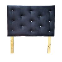 Respaldo 1 Plaza Negro Felpa Diamante Muebles Rimar