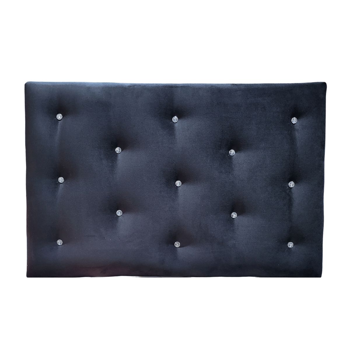 GENERICO - Respaldo 1 Plaza Negro Felpa Diamante Muebles Rimar