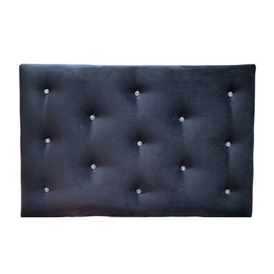 Imagen 2 del producto Respaldo 1 Plaza Negro Felpa Diamante Muebles Rimar