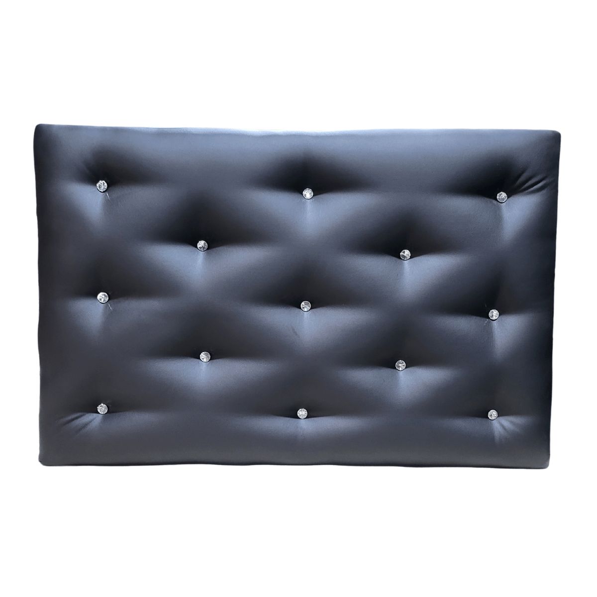 GENERICO - Respaldo 1 Plaza Negro Eco Cuero Diamante Muebles Rimar