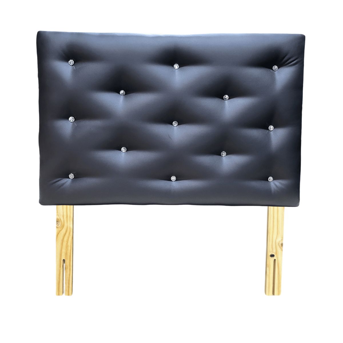 GENERICO - Respaldo 1 Plaza Negro Eco Cuero Diamante Muebles Rimar