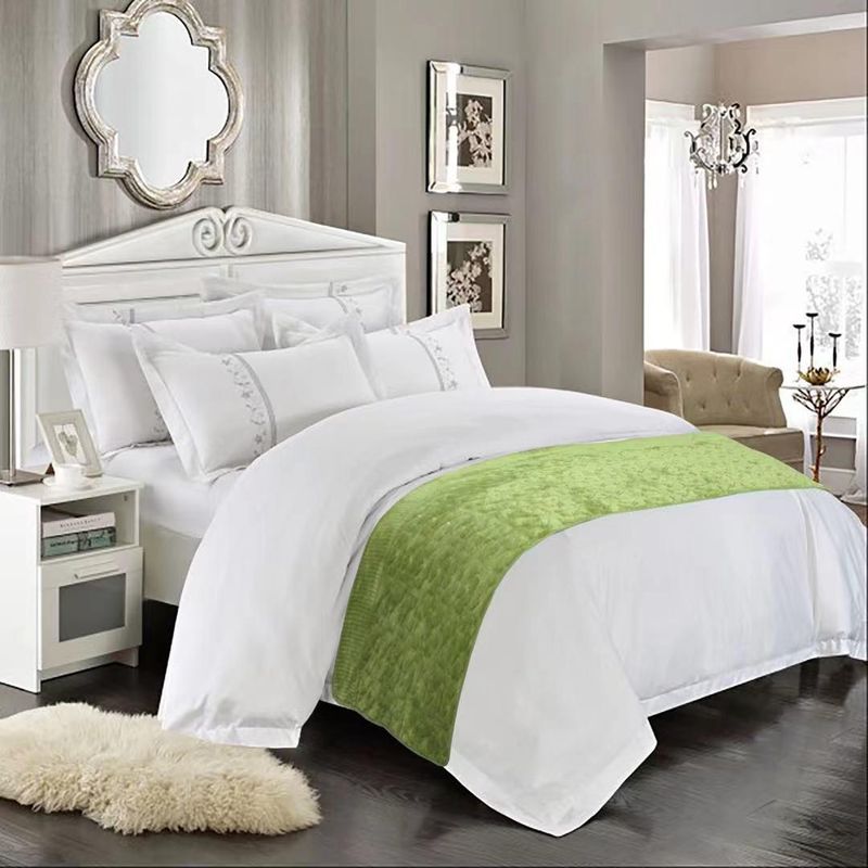 GENERICO - piecera decorativa para cama, sofá, sillón y mas. verde ( 210 x 95 )