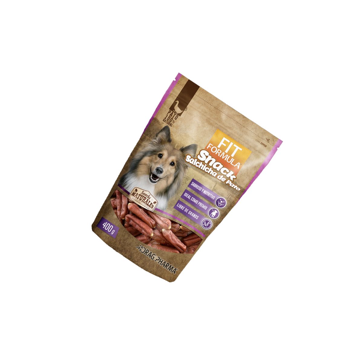 FIT FORMULA - Snack Para Perros Salchicha de Pato Fit Formula 400 G