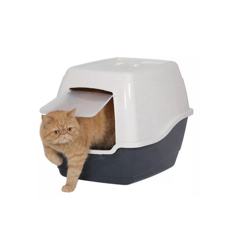 GENERICO - Baño Gato Arenero Cerrada Bandeja Sanitaria Negro.-
