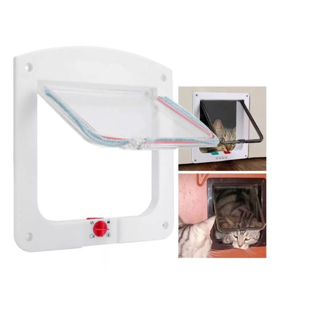 GENERICO - Puerta Abatible Para Perros Gatos Pequeños Entrada Y Salida