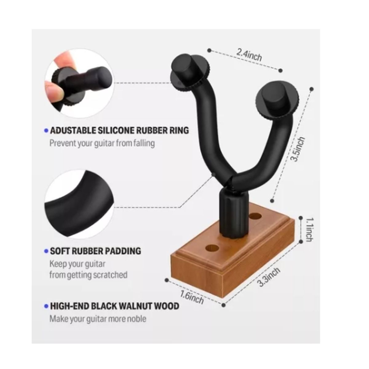 ESHOPANGIE - Soporte Colgador De Pared Para Bajo Guitarra