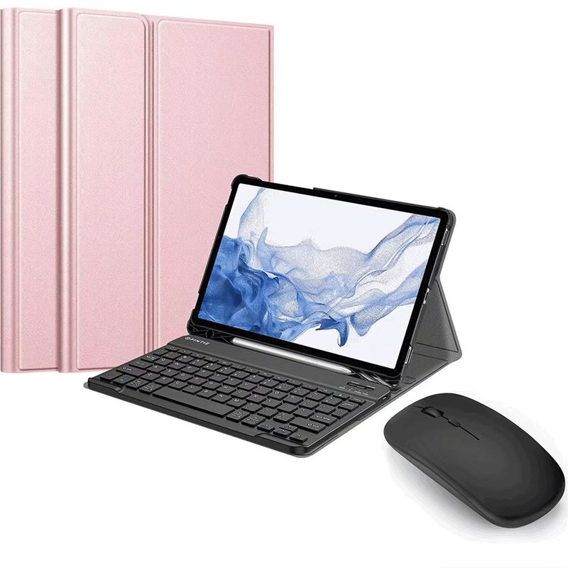 PUREPOWER - Funda con teclado y mouse para Galaxy Tab S7 o S8 11-Dorada