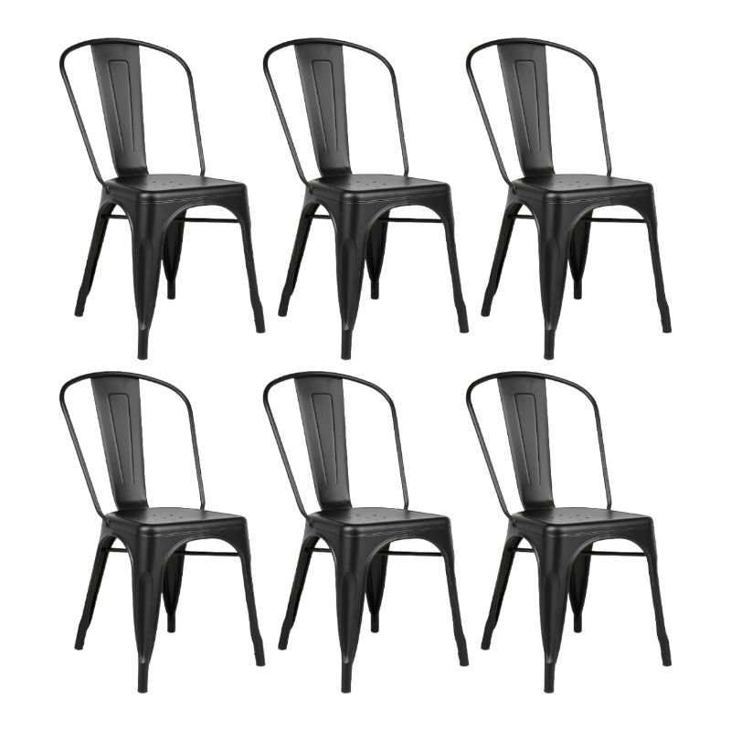 BOZZO - Pack de 6 sillas Tolix Negras, Bar, Terraza
