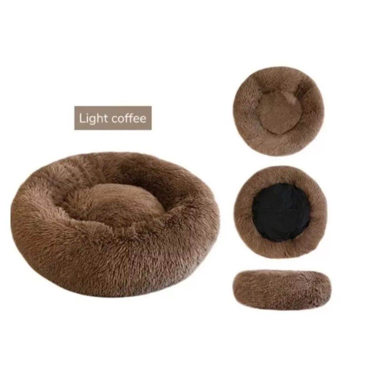 GENERICO - Cama De Felpa Antiestrés Para Gatos 60cm Café