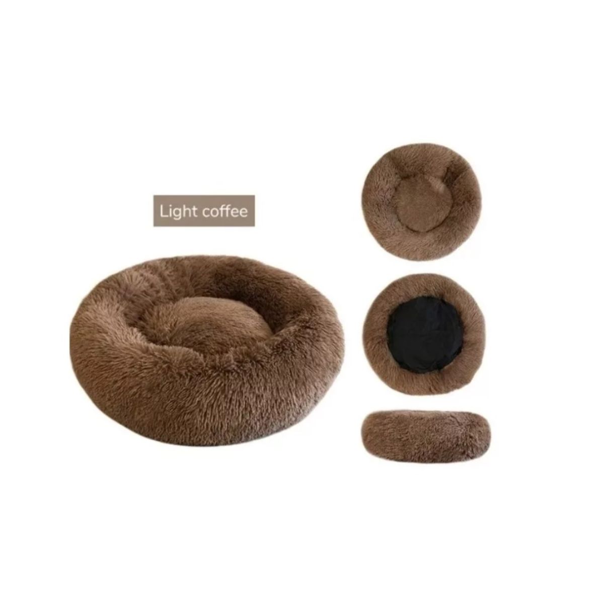 GENERICO - Cama De Felpa Antiestrés Para Gatos 60cm Café