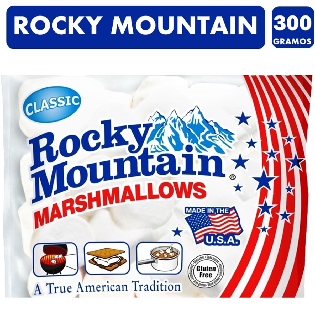 ROCKY MOUNTAIN - Marshmallows Blancos Rocky Mountain (bolsa Con 300 Gramos)