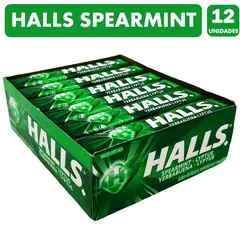 HALLS - Verde - Sabor Menta Verde Spearmint (Caja Con 12 Uni)