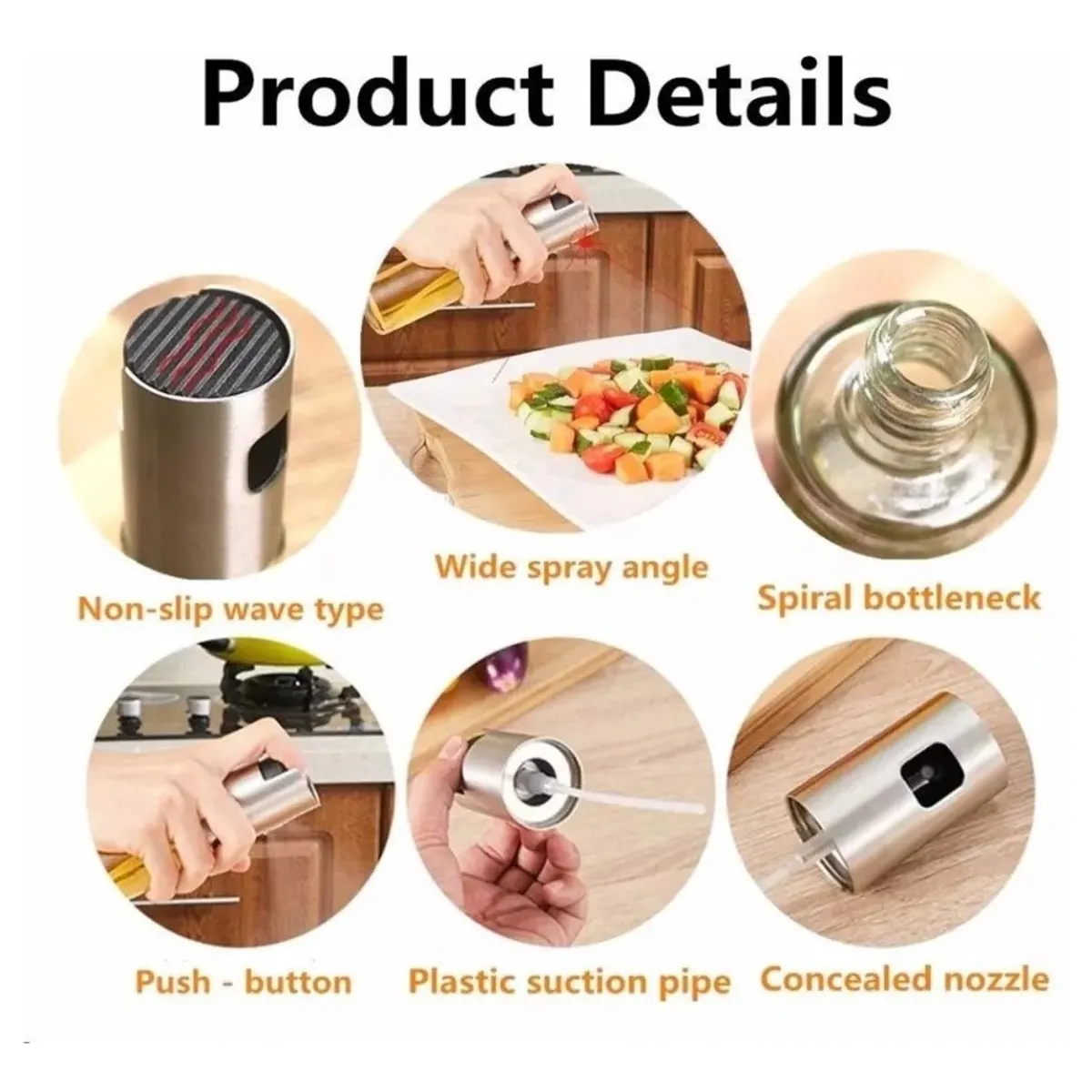 GENERICO - Spray Rociador Pulverizador Dispensador Aceite Vinagre Rose Gold