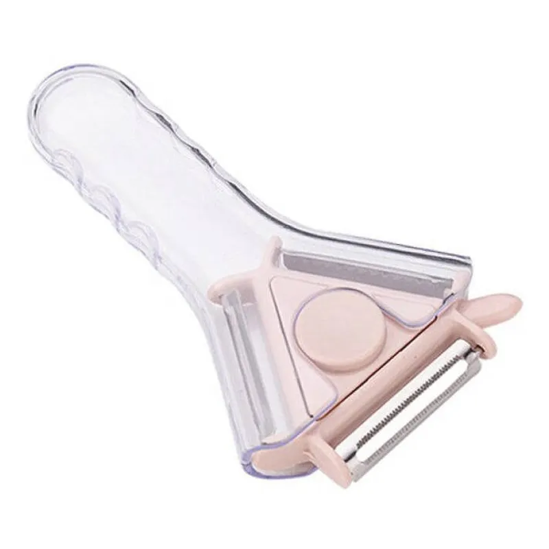 GENERICO - Pelador De Papas Frutas Y Verduras 3en1 Multiusos Ergonómico ROSA