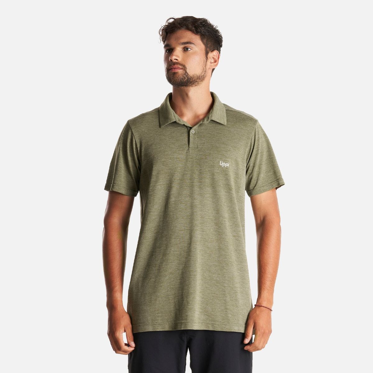 LIPPI - Polera Hombre B-Classic Seamless Polo Verde Militar Lippi