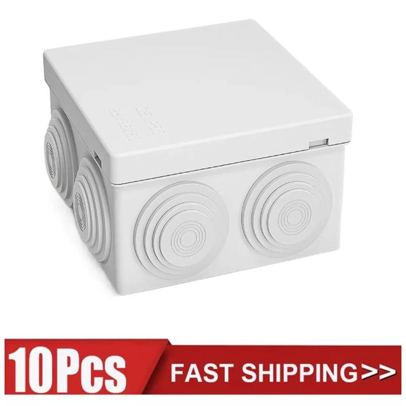 TNAKIEX - Pack 10pz Caja Estanca Ip55 8x8x45 Conexión En Exterior Cctv