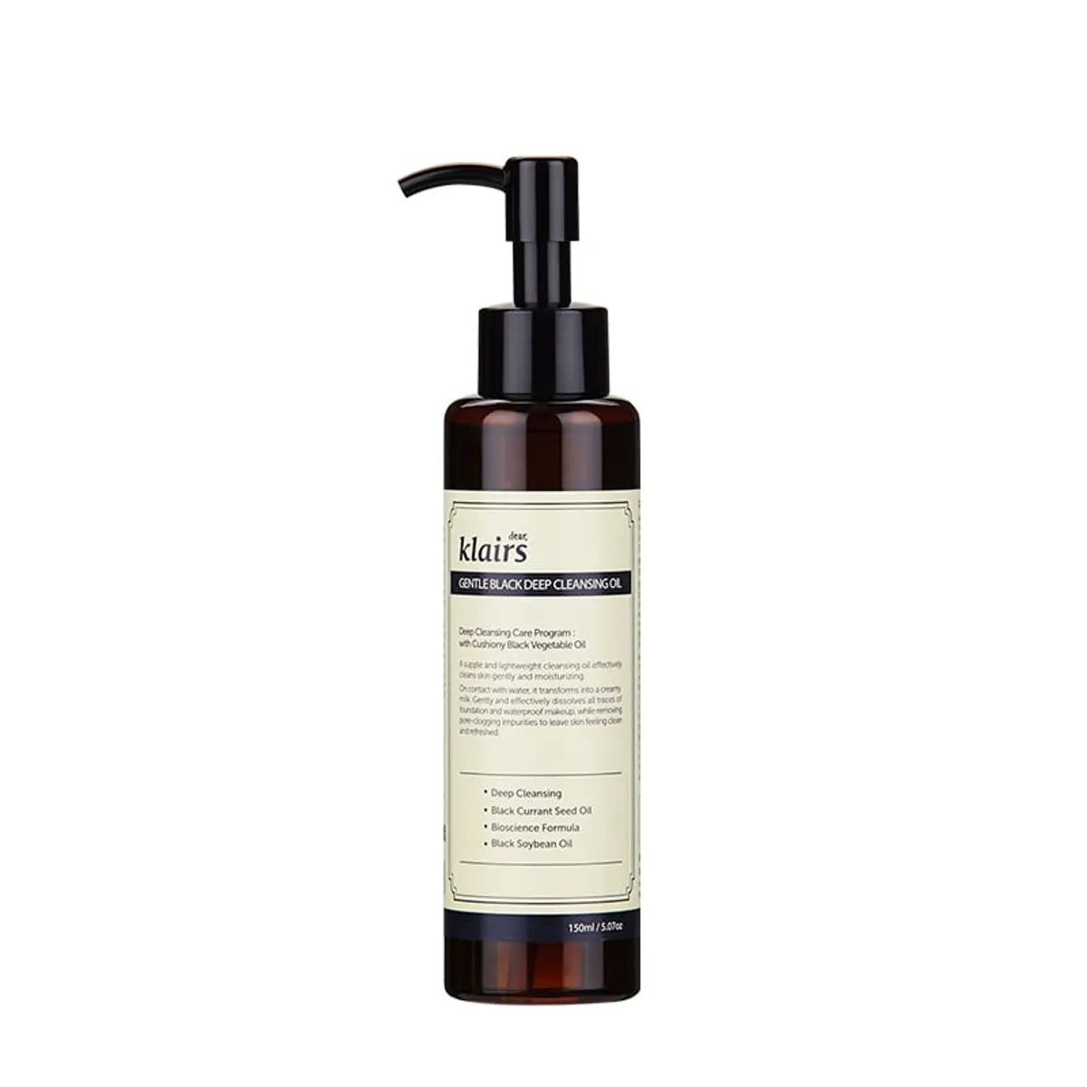 KLAIRS - Gentle Black Deep Cleansing Oil - Cosmética Coreana