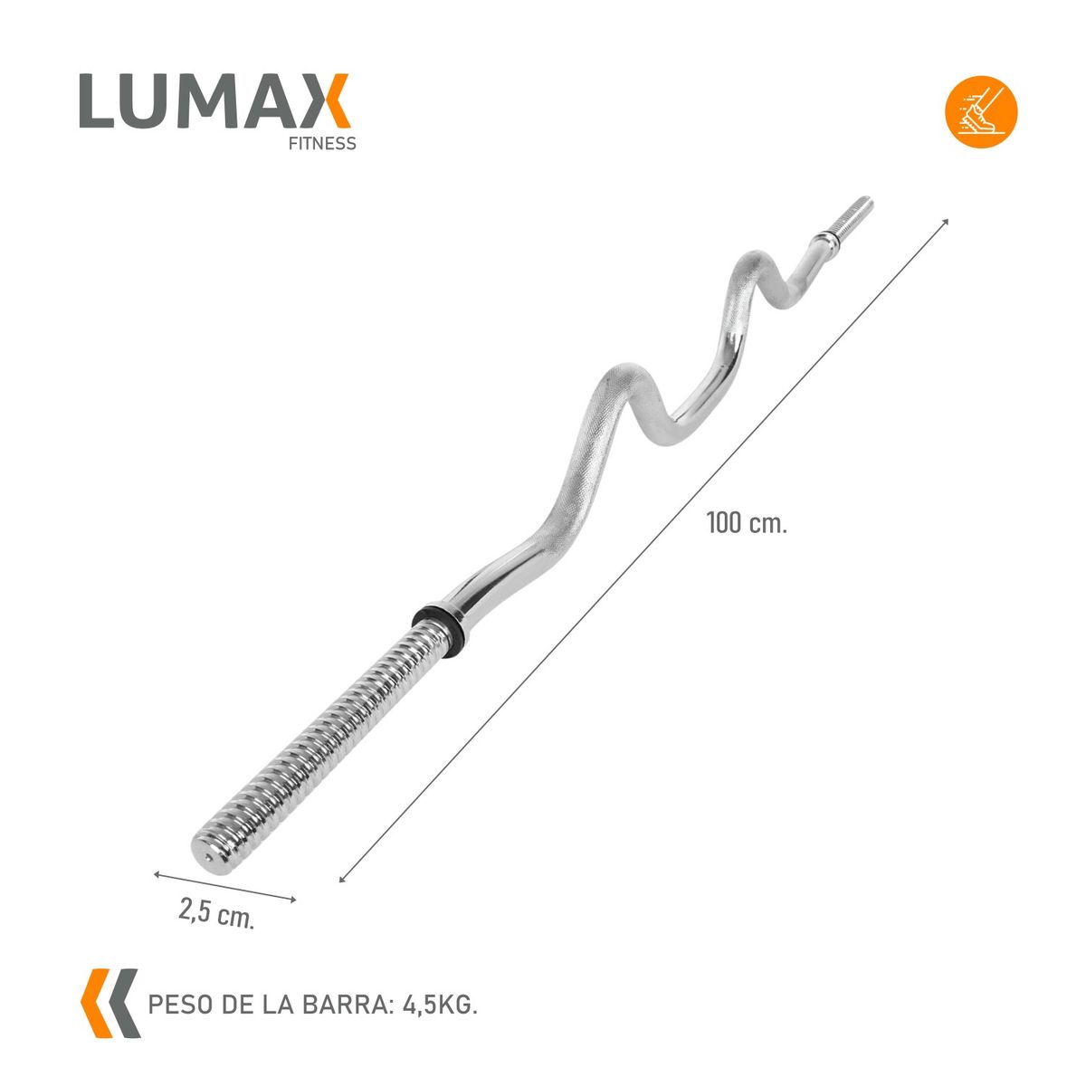 LUMAX - Barra W Preolimpica con Tuercas