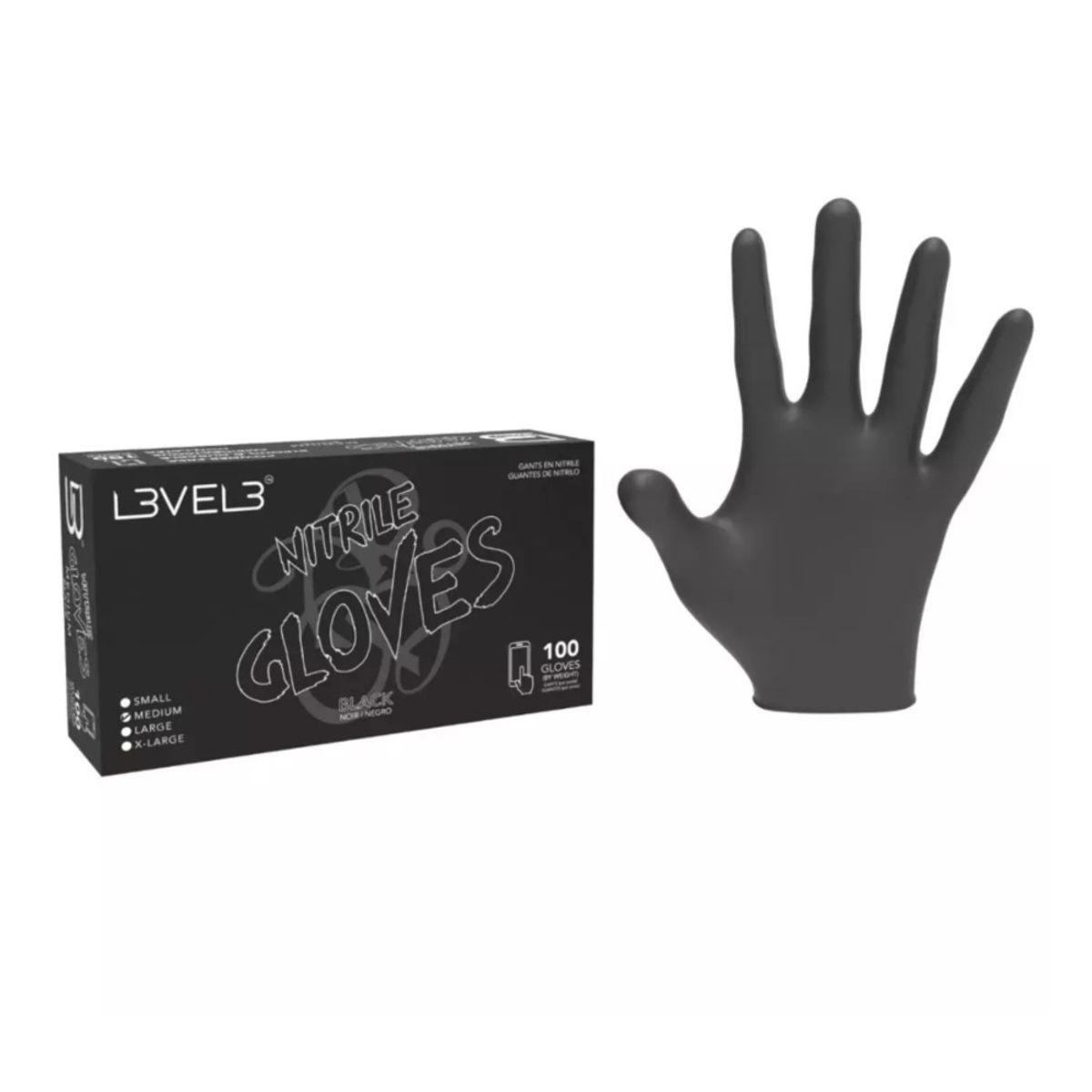 L3VEL3 - Guantes Profesionales De Nitrilo - Paquete De 100