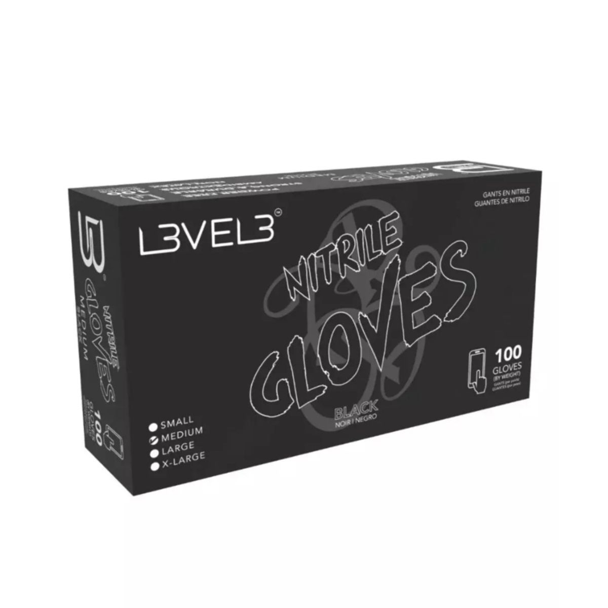 L3VEL3 - Guantes Profesionales De Nitrilo - Paquete De 100