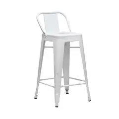 KLIK - Taburete Tolix Acero con Respaldo - Blanco