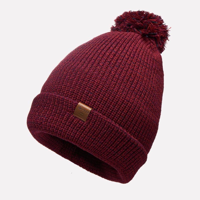 LIPPI - Gorro Hombre Fly Line Pom Blend-Pro Beanie Burdeo Lippi