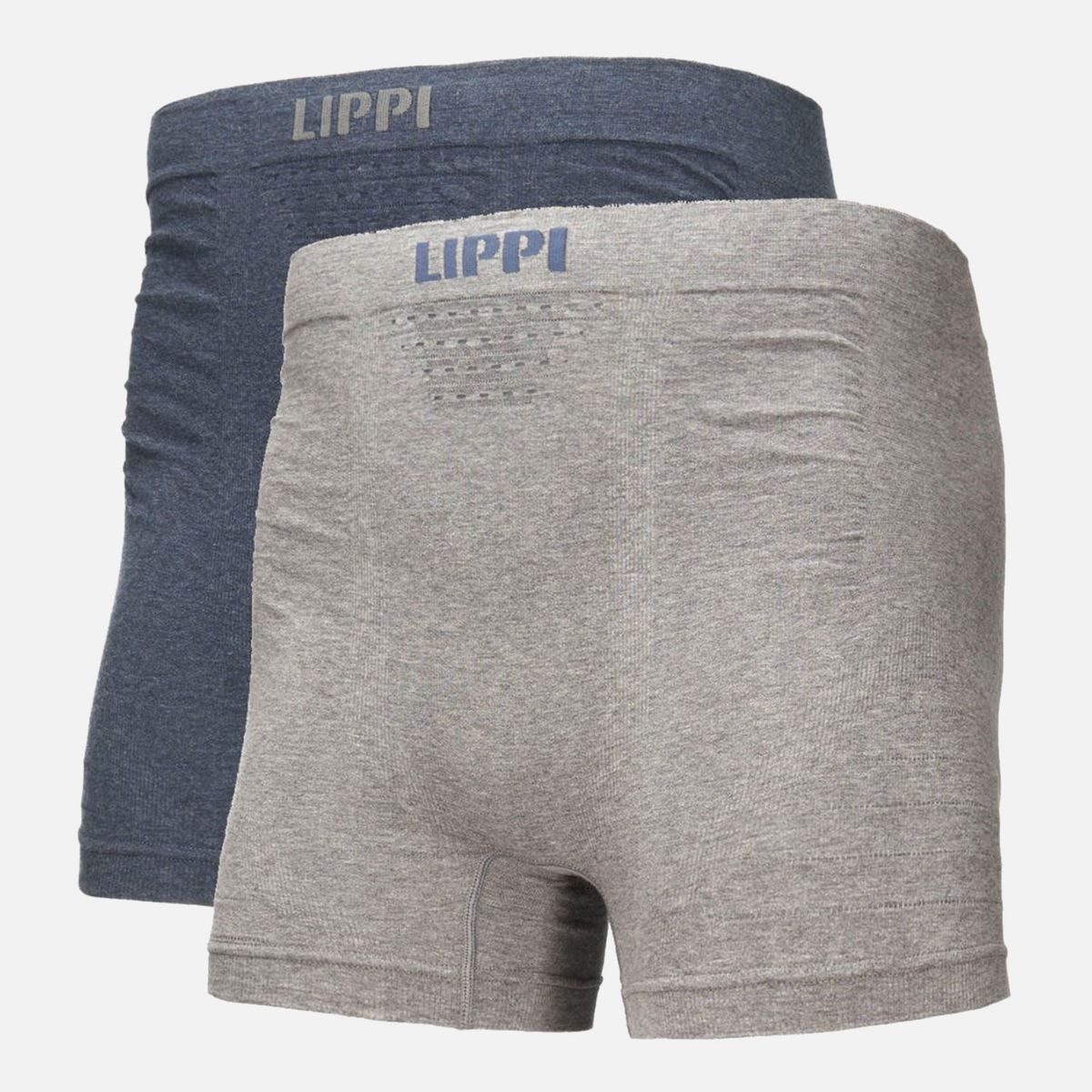 LIPPI - Ropa Interior Hombre Pack Skintec Seamless Boxer Gris Medio y Azul Marino Lippi