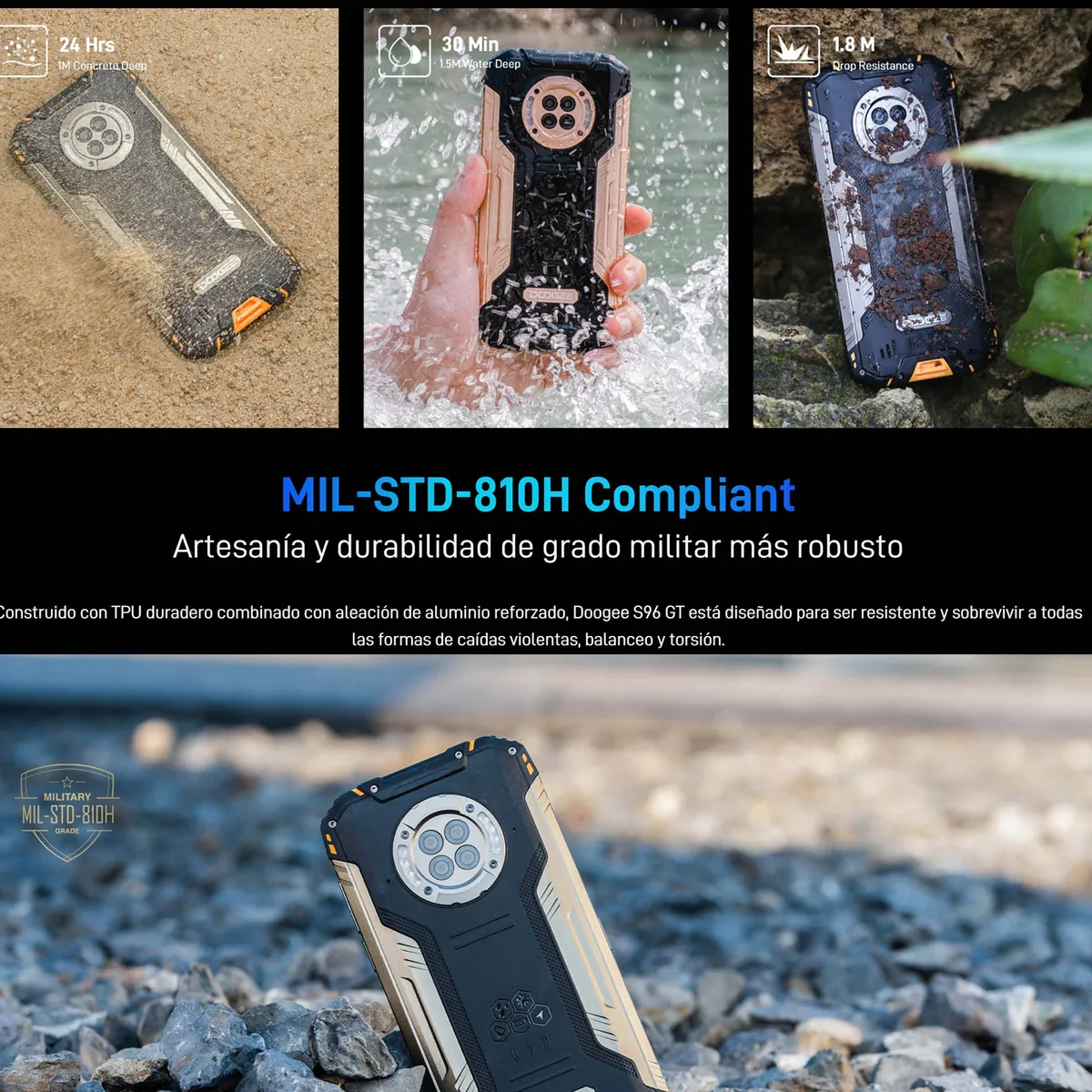 DOOGEE - Doogee S96 GT - Celular Resistente Caidas Polvo Agua 48mp 4k Camara Vision Nocturna 8256GB 2Sim