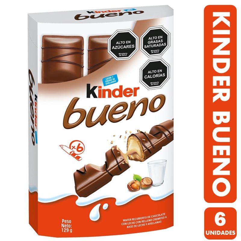 KINDER - Kinder Bueno - Relleno De Avellana (caja Con 6 Unidades)