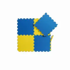 LUMAX - Tatami Profesional 1mx1m Goma Eva Azul y Amarillo