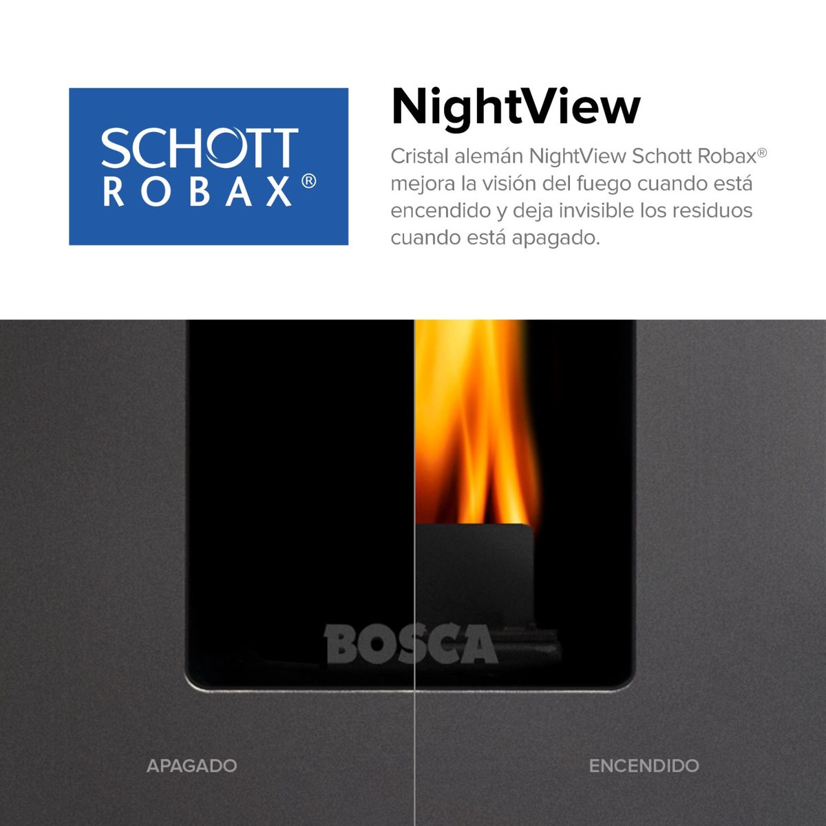 BOSCA - Estufa a pellet Black Vision negro