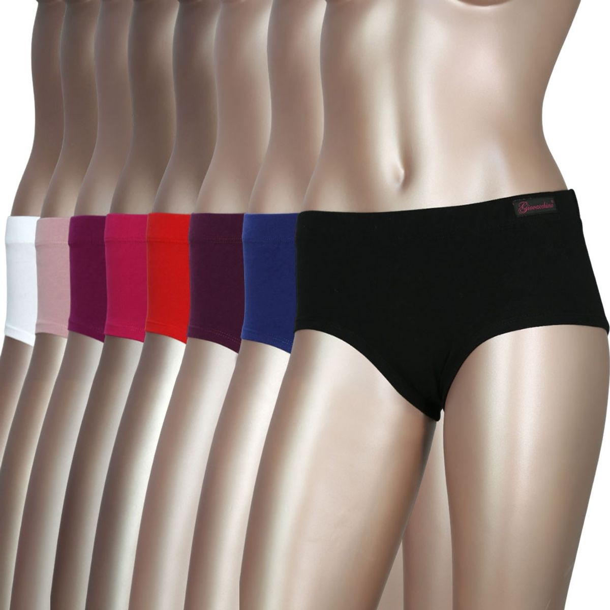 GIOVACCHINO - Pack de 8 Calzon Pantaleta Algodon Mujer