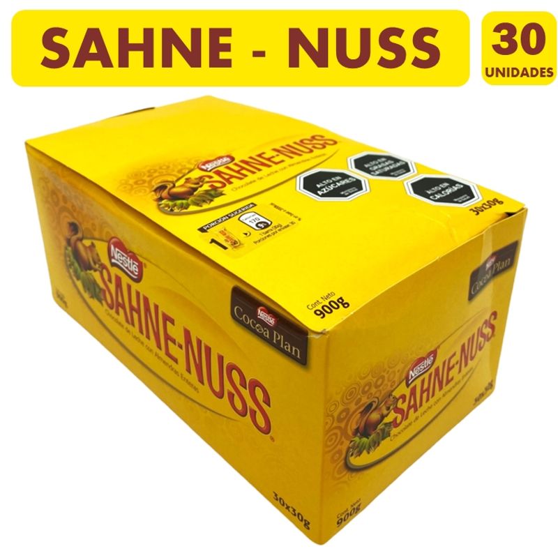 NESTLE - Chocolates Sahne Nuss De 30g - Individual (caja Con 30 Uni)