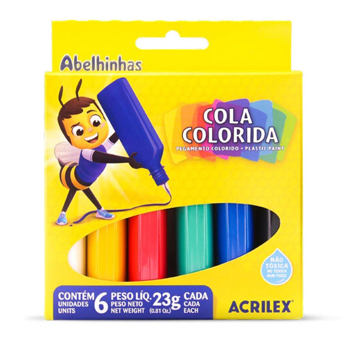 GENERICO - COLA COLORIDA ESTUCHE 6 COLORES