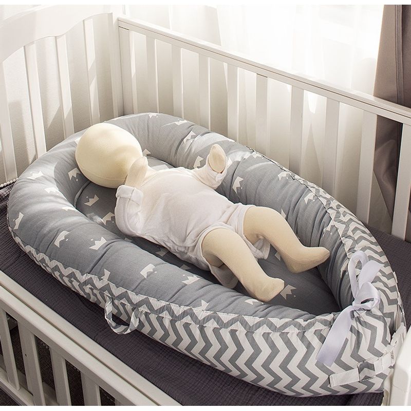 GENERICO - Cama Cojín Nido Colecho De Algodón Gris mas Almohada Reforzado Importado