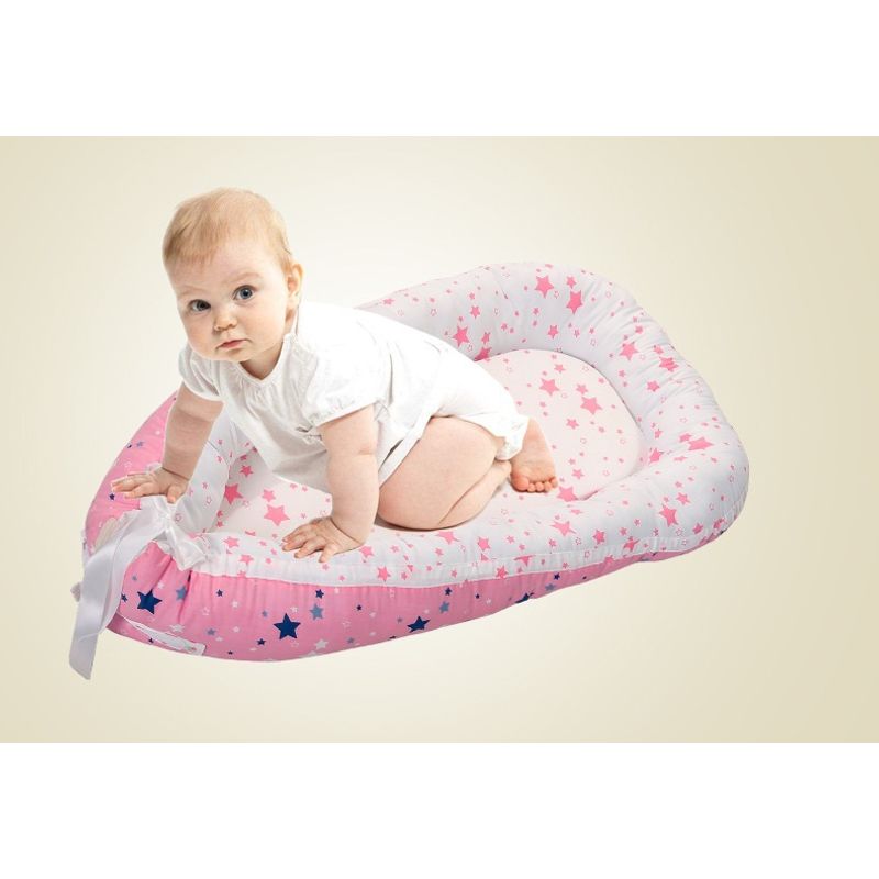 GENERICO - Cama Cojín Nido Colecho De Algodón Rosado mas Almohada Reforzado Importado