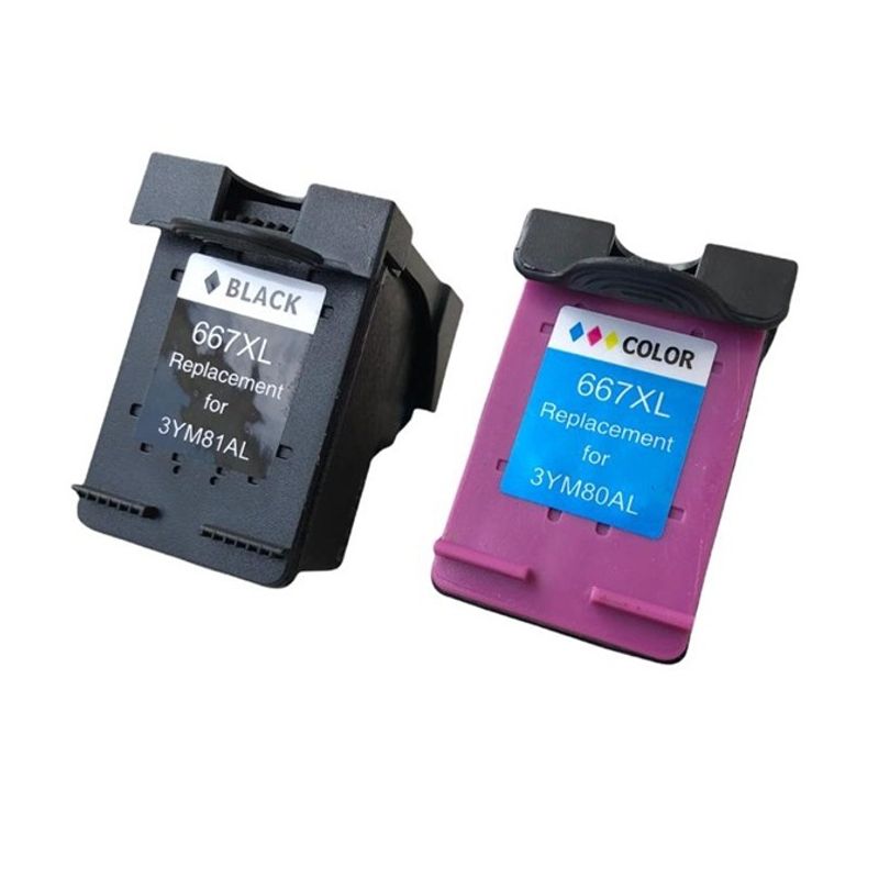 HP - Pack Cartuchos Hp 667 Xl Alternativo Color Y Negro