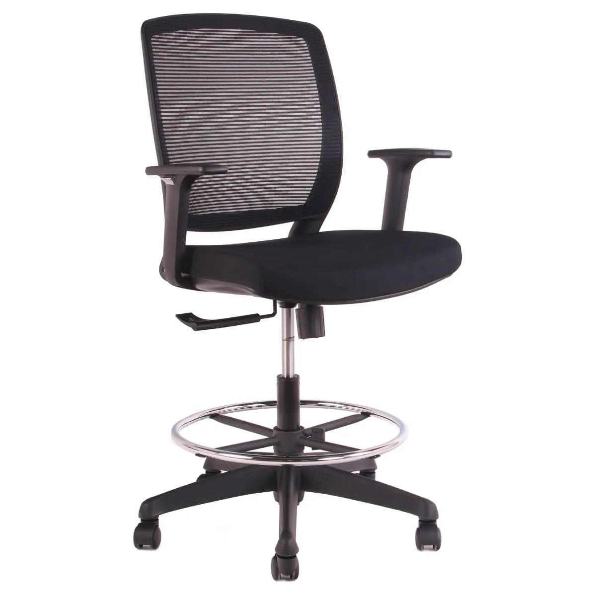 BOOKSTORE - Silla Cajero Job con aro reposa pies acero y Brazos