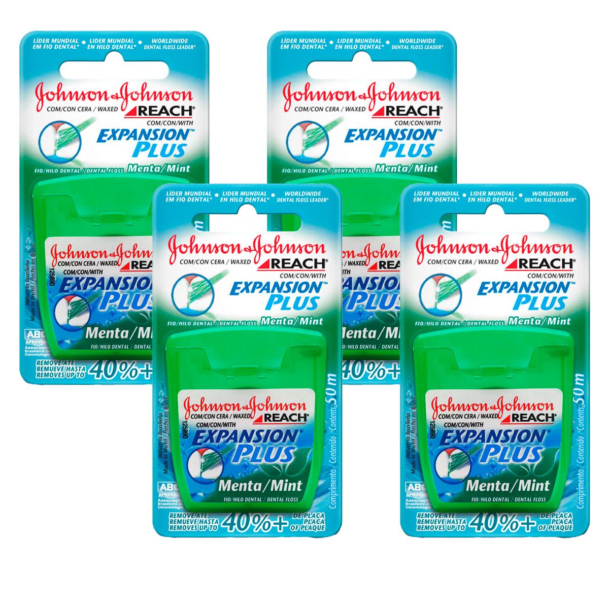 JOHNSON AND JOHNSON - Pack 4 Seda Dental Johnson Y Johnson Reach Menta 50 Mts